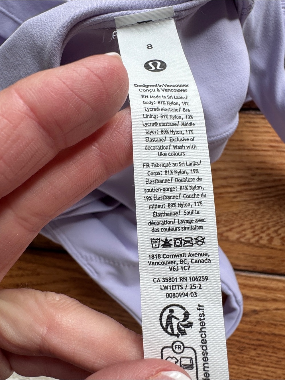Lululemon Align Tank Top Light Support, A/B Cup Lavender Frost Sz 8 Yoga Workout - Picture 9 of 12